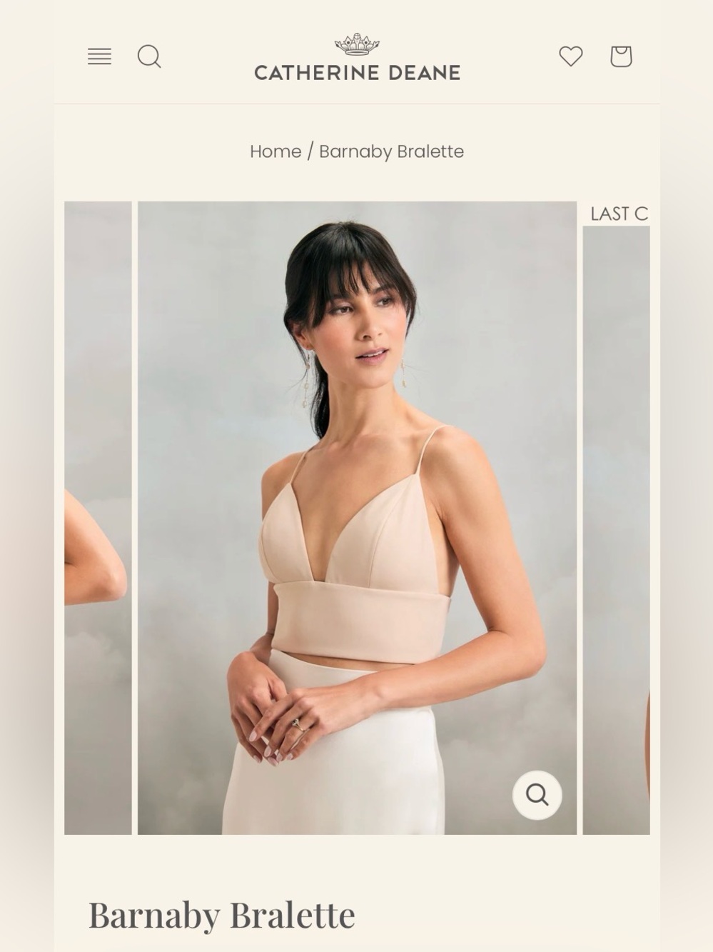 Catherine Deane Barnaby Bralette - Nude - NWT